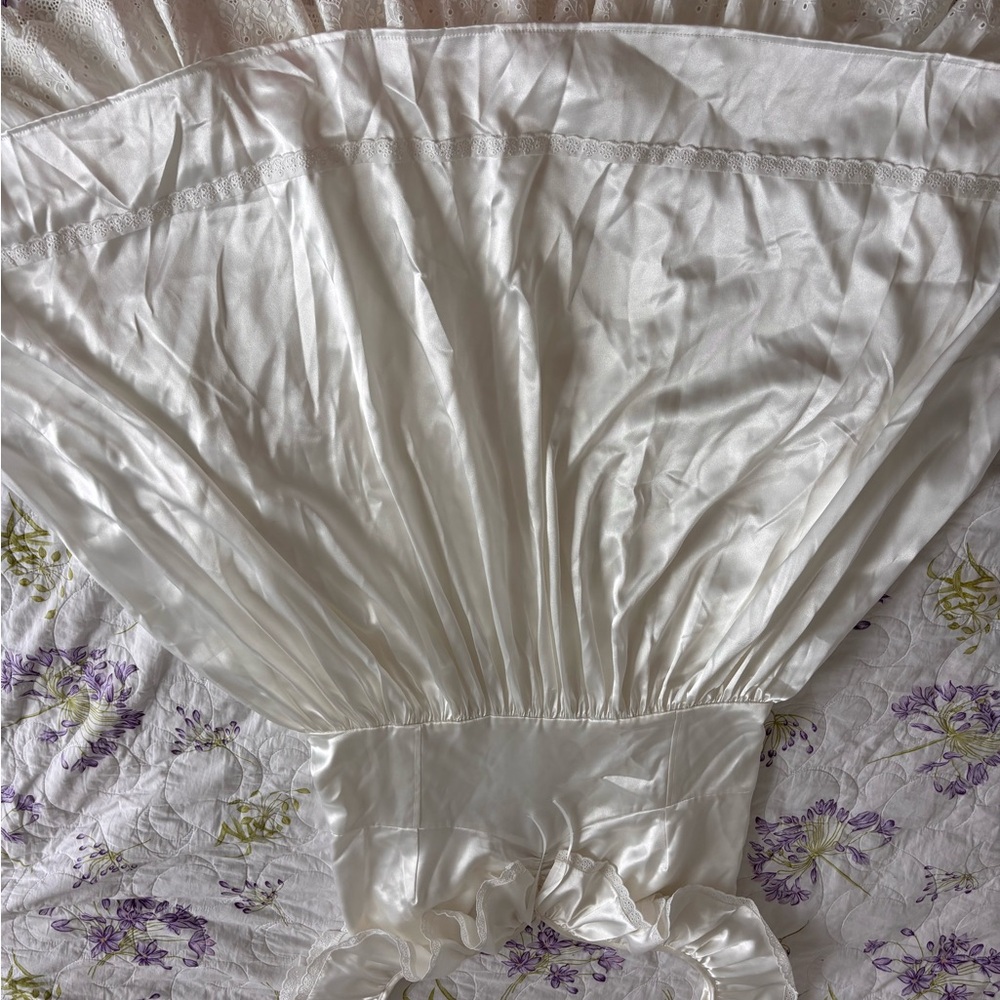 Elegant White Satin Vintage Style Dress - Wedding